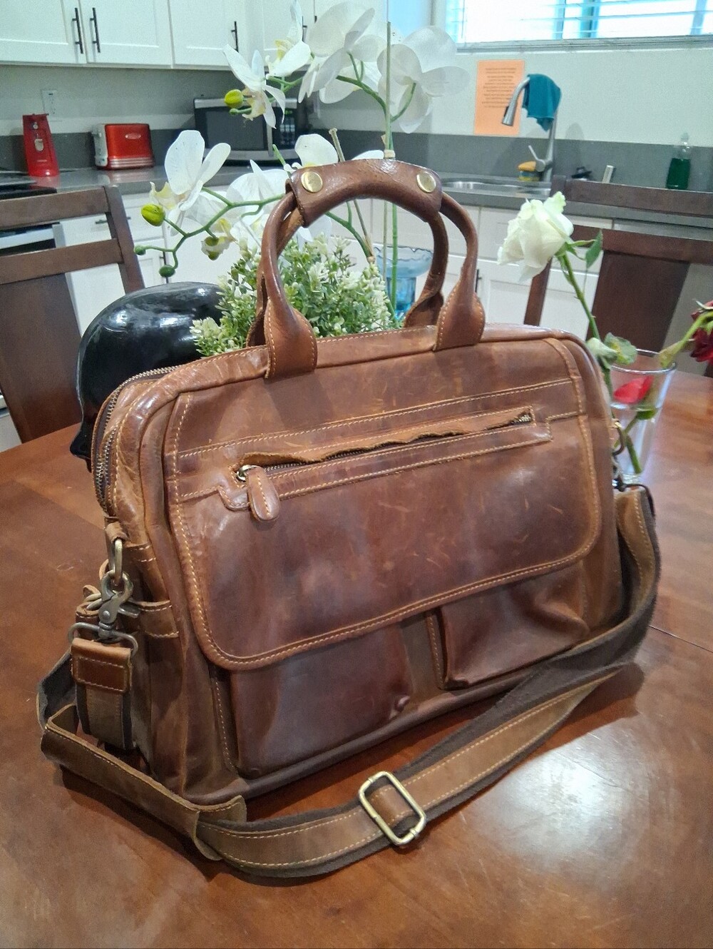 Gorgeous KATTEE Rustic Leather Briefcase